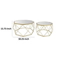 thumbnail image 5 of Benjara Fina Metal Plant Stand Table Set of 2, Modern Gold Metal, Geometric Base, 5 of 6