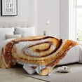 thumbnail image 4 of Food Cinnamon Roll Blanket Super Soft Funny Throw Blanket Warm and Lightweight Soft Flannel Blankets 50x40 Small for Kid Bed Blanket, 4 of 6