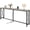 Grey Oak, variant on 70 Inch Console Table with Outlets and USB-C Port, Extra Long Behind Couch Sofa Table with X-Shaped Design, Narrow for Entryway, Living Room, Metal Frame, Wooden Top, Grey