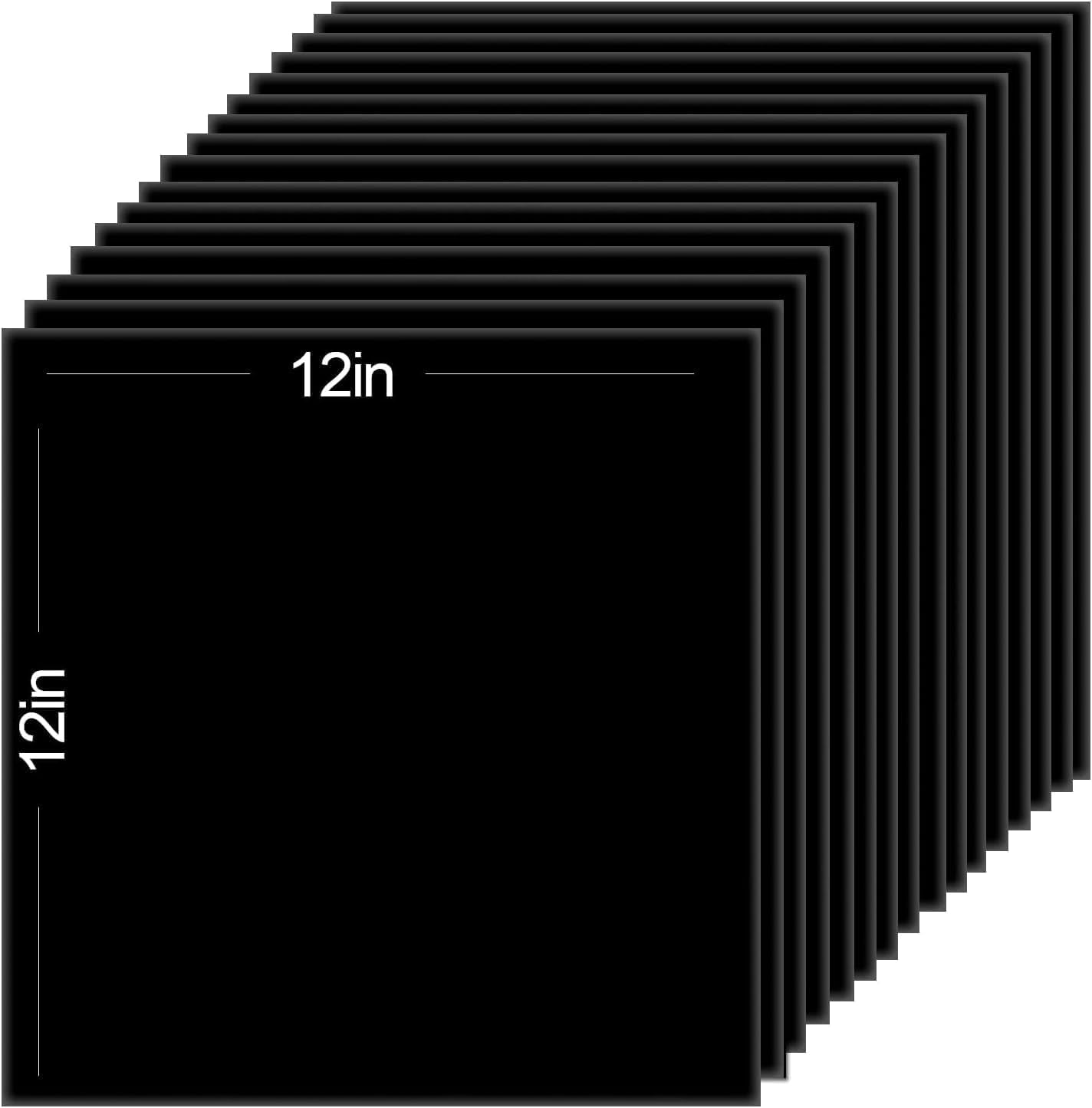 100Sheets Black Cardstock Paper, 12x12 Card stock for Cricut, Thick Construction Paper for Card Making, Scrapbooking, Craft 90 lb / 250 gsm