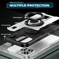 thumbnail image 5 of for iPhone 15 Case, Dual Layers Shockproof Kickstand Cell Phone Cover Protective with Rugged Ring Holder, Carbon Fiber Design Military Grade Heavy Duty Case for iPhone 15, White, 5 of 8