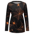 thumbnail image 4 of Tops Para Mujer Elegante Blusa Casual Camisas de Manga Larga Cuello Redondo Bolsillo Suelto Cosplay Impreso Odeerbi ODB165429, 4 of 5