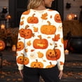 thumbnail image 6 of IYYVV Womens Halloween Cardigan Sweaters Ghost Print Button up Cardigans Fall Winter Warm Sweater Coats Beige S, 6 of 6