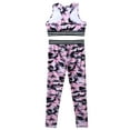 thumbnail image 5 of iEFiEL Kids Girls Camouflage Activewear Crop Top with Leggings Yoga Workout Sportswear Pink 12, 5 of 7