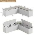 thumbnail image 2 of Nordee L-Shaped Storage Bench with Cushion- Modern Corner Breakfast Nook Bench for Kitchen, Entryway- White, 2 of 6