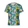 thumbnail image 3 of Rocae Tropical Floral for Men's Moisture-Wicking Crew Tee - T-Shirt for Sports, Outdoor Activities, and Casual WearMedium, 3 of 9