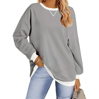 トップス LON TWO SIDE SWEATSHIRT #04 Top Gray VSSSJ Cropped Hoodies for Women 1/2 Zipper Long Sleeve Loose