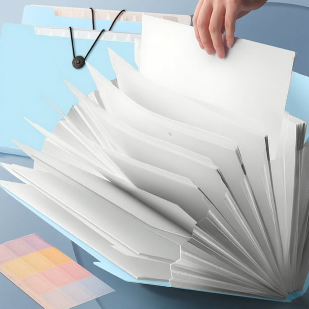 Organizador de Archivos Plegable | Carpeta de Acordeón Expandible de 8 Bolsillos con Cierre de Seguridad | Portadocumentos Portátil de Nailon para Papel Tamaño Carta y A4 | Material para El Hogar, La