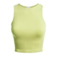 thumbnail image 1 of MixMatchy Women's Solid Round Neck Rib-Knit Tank Crop Top, 1 of 5
