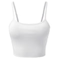 thumbnail image 3 of FashionMille Women Basic Casual Yoga Workout Adjustable Spaghetti Strap Cami Crop Top Shirt, 3 of 5