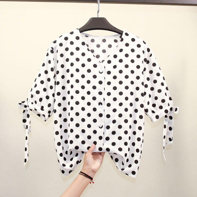 polka dot plus size shirt