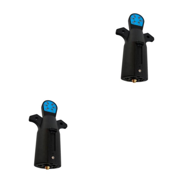 sweethay Probador de conector de remolque de 7 pines confiable negro para vehículos comerciales y vehículos recreativos, etc. negro 2piezas