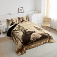 thumbnail image 4 of Manfei Reindeer Elk Adult Full Size Comforter Sets, Rustic Animal Bedding Comforter Set, Vintage Countryside Cabin Reversible Bedding Sets, Luxury Bedroom Decor, 3-Piece, 4 of 9