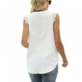 thumbnail image 4 of Women V-Neck Sleeveless Lace Tank Top Summer Casual Loose Fit Chiffon Blouse, 4 of 6