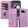 thumbnail image 6 of Designed for Google Pixel 8 Wallet Case, Vintage PU Leather Stand Credit Card Holders Slots Lanyard Flip Folio Cover Case Full Body Protection Compatible with Google Pixel 8, Purple, 6 of 7