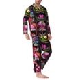 thumbnail image 2 of Gaeub Monstrous Cartoon Characters Mens Pajamas Set Mens Sleepwear with Long Sleeve Top & Bottoms PJs-Small, 2 of 7