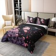 thumbnail image 3 of Erosebridal Housse de Couette en Coton 100 % Fleurs Roses Taille Grand, Housse de Couette en Coton 100 % Papillon Rêveur Grand, Décoration Style Japonais, Réversible (Sans Couette), 3 of 8