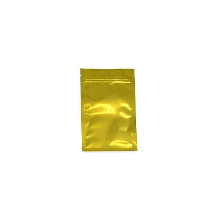 Linyer 100 Pieces Foil Pack Bag Home Leakproof Sealing Cosmetic Powder Holders Package Bags Wrapping Accessory Holding Pouch Golden 18x26cm