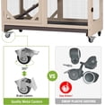 thumbnail image 4 of Aivituvin Rabbit Hutch Indoor Mobile Bunny Cage with Run Wooden 2 Story Guinea Pig Cage Outdoor for Small Animals with Wheels,Two Deeper No Leak Trays(Brown), 4 of 7