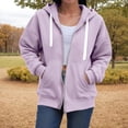 thumbnail image 6 of GEWSEY Women's Full Zip Up Hoodie Long Sleeve Hooded Sweatshirts Pockets Jacket Coat for Women (Light Purple, XL), 6 of 7