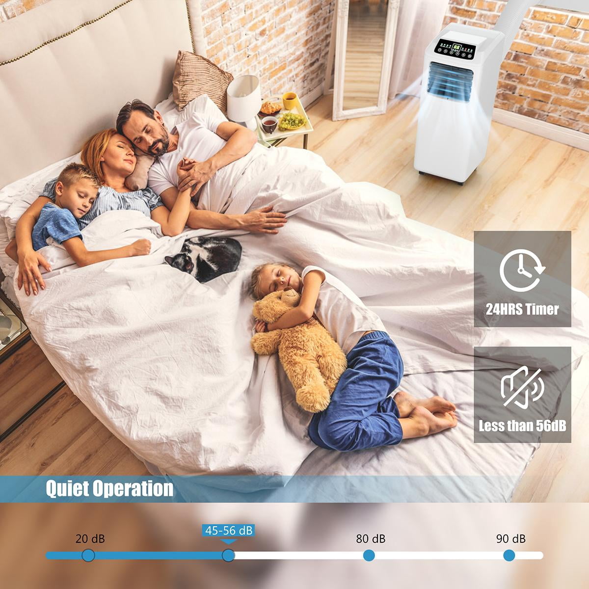 Giantex 9000BTU Portable Air Conditioner, 3-in-1 Floor AC Unit w/Dehumidifier Modes, Easycool Quiet AC Unit