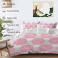 thumbnail image 3 of 3 Piece Pink Dahlia Duvet Cover Set Twin Size,Microfiber Comforter/Quilt Cover with Corner Ties and 2 Pillowcases,Farmhouse Abstract Grey Floral Patterned All Season Soft Bedding with Zipper Closure, 3 of 8