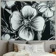 thumbnail image 2 of Autua Flowered Black White Tapestry Wall Hanging Unique Style 50x40inch, 2 of 6