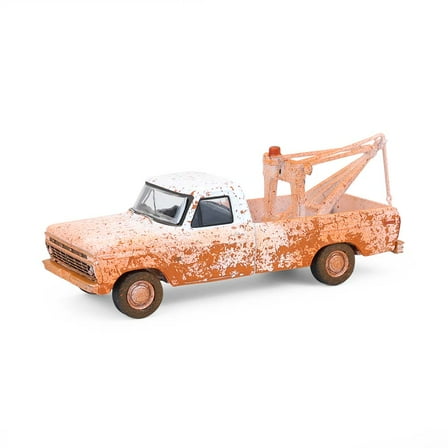 Greenlight 1/64 1973 Ford F-100 with Drop-In Tow Hook, Weathered White, Blue Collar Collection Series 14 35300-B
