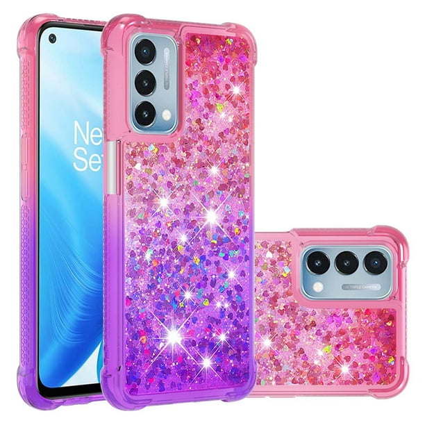 Funda para OnePlus Nord N200 5G Transparente con Brillos Carcasa Protectora Antigolpes con Glitter Brillante