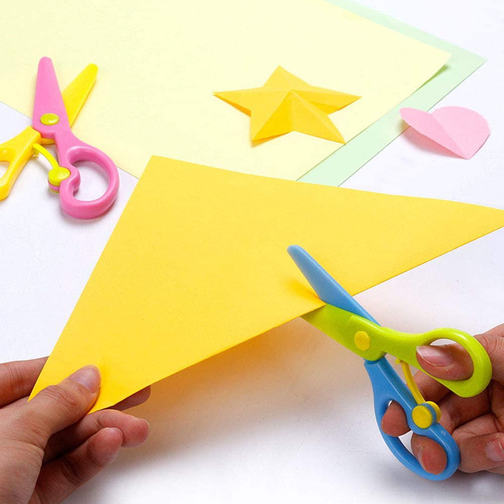 Heldig Plastic Child-Safe Scissor Set, Toddlers Training Scissors,  Pre-School Training Scissors and Children Art Supplies（3pcs） 