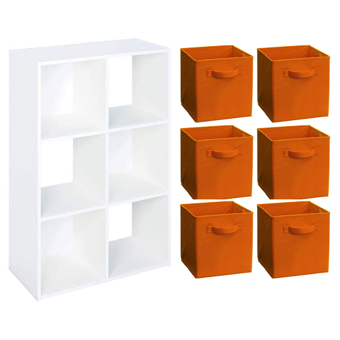 Closetmaid Home 6 Cube Cubical Storage Organizer with Fabric Bins (6