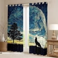 thumbnail image 2 of Homewish Teens Wildlife Wolf Blackout Curtains Set of 2 (52x84 Each), Mystic Galaxy Moon Window Curtains, Vintage Oil Printing Curtains and Drapes, Curtains and Drapes Room Decor, 2 of 5