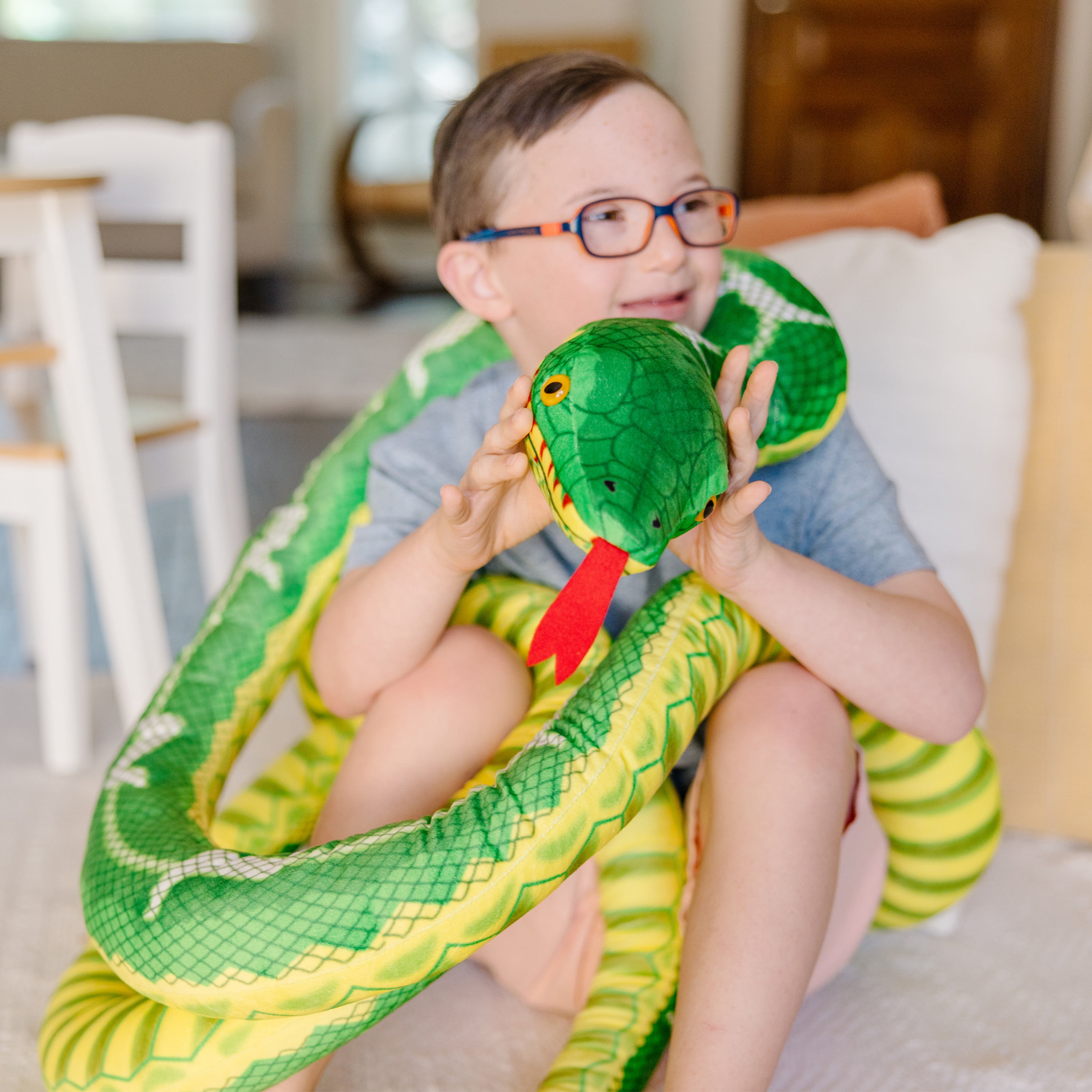Melissa & Doug Giant Boa Constrictor Snake Lifelike Plush Stuffed Animal (Over 14 Feet Long)