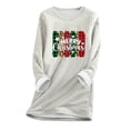 thumbnail image 2 of Wycnly Merry Christmas Sweater Womens Winter Thickened Fleece Lined Sweatshirt Long Sleeve Soft Cozy Plush Pullover Tops Ladies Trendy Xmas Graphics Sweatshirt Christmas, 2 of 5
