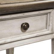 Pemberly Row Modern / Contemporary Off White Wood Drawer End Table