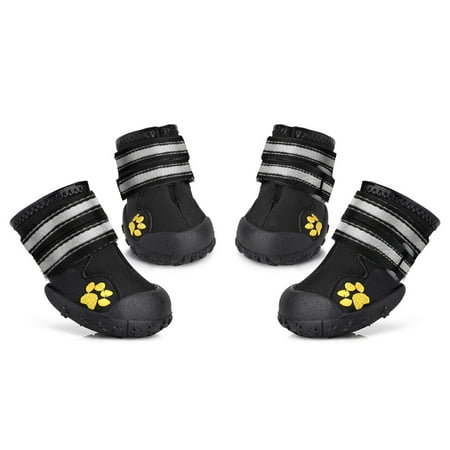 - Petacc Dog Shoes Water Resistant Dog Boots Anti-slip Snow Boots Warm Paw Protector for Medium to Large Dogs Labrador Husky Shoes 4 Pcs