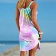 thumbnail image 5 of Staron Spring Summer Dresses for Women Vacation Hawaiian Print V Neck Sleeveless Casual Loose Beach Coverall Dress, XL, 5 of 7