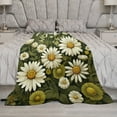 thumbnail image 5 of Throw Blanket Daisy Pattern Sage Green Lightweight Throw Blanket Modern Daisy Floral Flannel Blanket for Winter Bedding Couch And Gift for Women Men 50"x60", 5 of 8