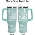 thumbnail image 6 of Nurse Tumbler with Handle & Straw - 40 oz Coffee Mug Gift for Women, Graduation, Appreciation, Nurses Week, 6 of 7