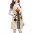 thumbnail image 1 of HATIART Musical Instruments Violin Neck on Old Musical Paper Unisex Adjustable Bib Apron with Pockets for Women Men Girls Chef for Cooking Baking Gardening Crafting, 1 of 2