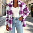 thumbnail image 4 of cocolona Womens Classic Plaid Jacket Fleece Lined Long Sleeve Lapel Overcoat Fall Winter Warm Trendy Outerwear, 4 of 7
