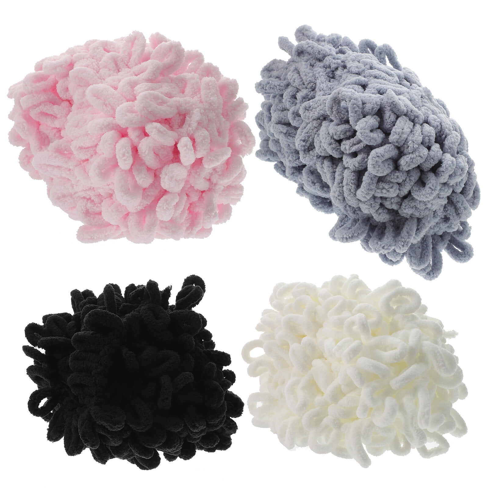 4 Rolls of Finger Loop Sewing Yarns Handknitting DIY Yarns Plush