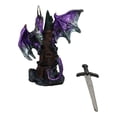 thumbnail image 4 of Purple Knight Dragon With Castle Tower And Gothic Sword Letter Opener Figurine, 4 of 9