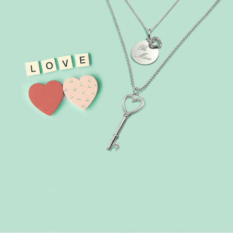 Bling Jewelry Romantic Open Heart Key Shaped Pendant .925Sterling Silver