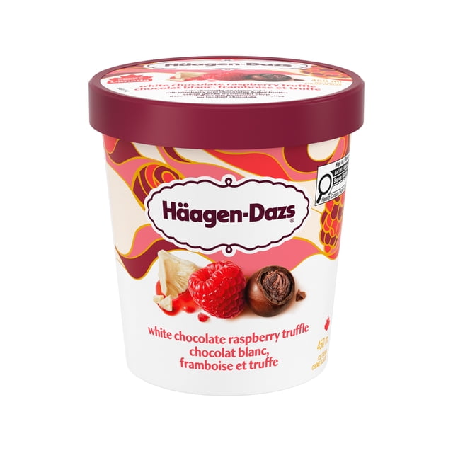 HAAGEN-DAZS White Chocolate Raspberry Truffle Ice Cream, 450 ml