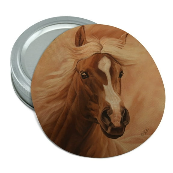 Horse Portrait Peach Round Rubber Non-Slip Jar Gripper Lid Opener