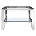 thumbnail image 3 of Pangea Home Laurence Long Metal Coffee Table Long in Silver, 3 of 4