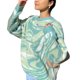 thumbnail image 1 of Verde M 2021 Otoño e Invierno Jersey de Manga Larga con Cuello Redondo para Mujer Moda Tie Dye Estampado Raya Abstracta Contraste de Tres Colores Suelto Suéter de Punto Simple Top Suéter de Punto de, 1 of 8