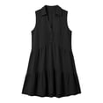 thumbnail image 5 of Gpaecead Women's V Neck Sleeveless Tiered Mini Dress Lightweight Casual Summer Beach Vacation Office Outfit Black, 5 of 5