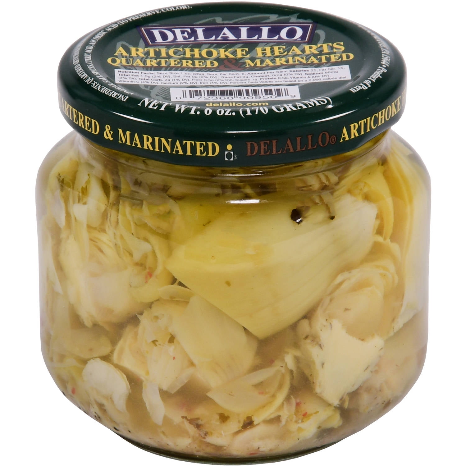 Delallo Quartered & Marinated Artichoke Hearts, 6 oz by George Delallo Co